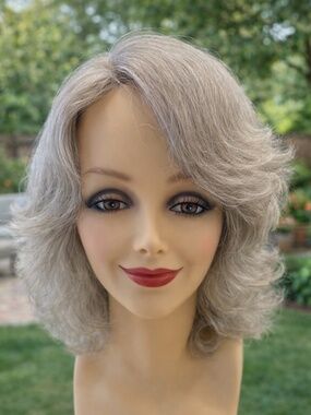 Human Hair Silver Gray Wig - Virgin hair not processed